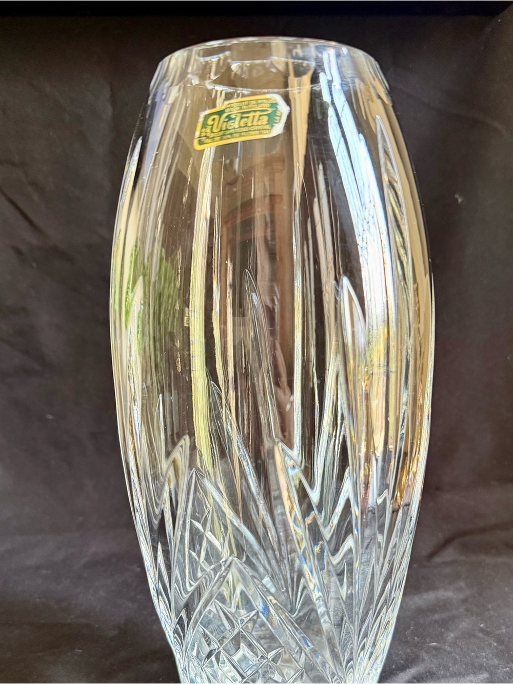 Vintage Violetta Hand Cut 24% Lead Crystal Vase – Made in Poland